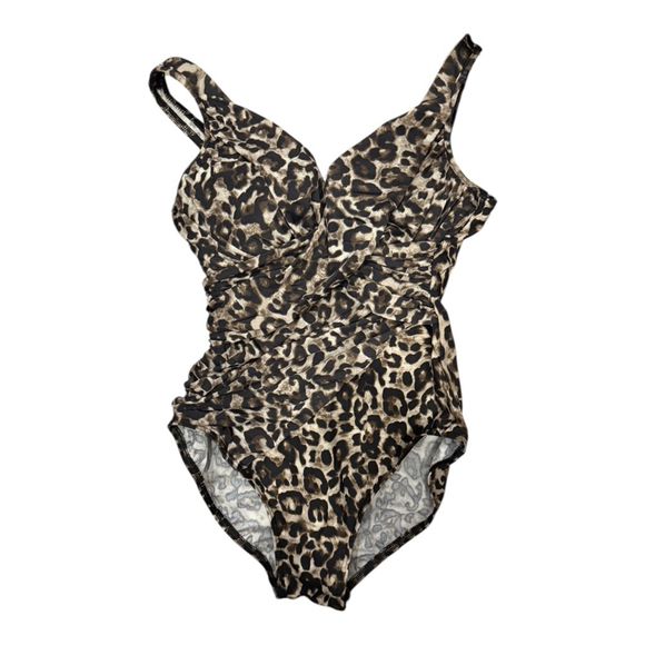 MiracleSuit Size 12 Leopard Shapewear One Piece Swimsuit - Picture 2 of 4